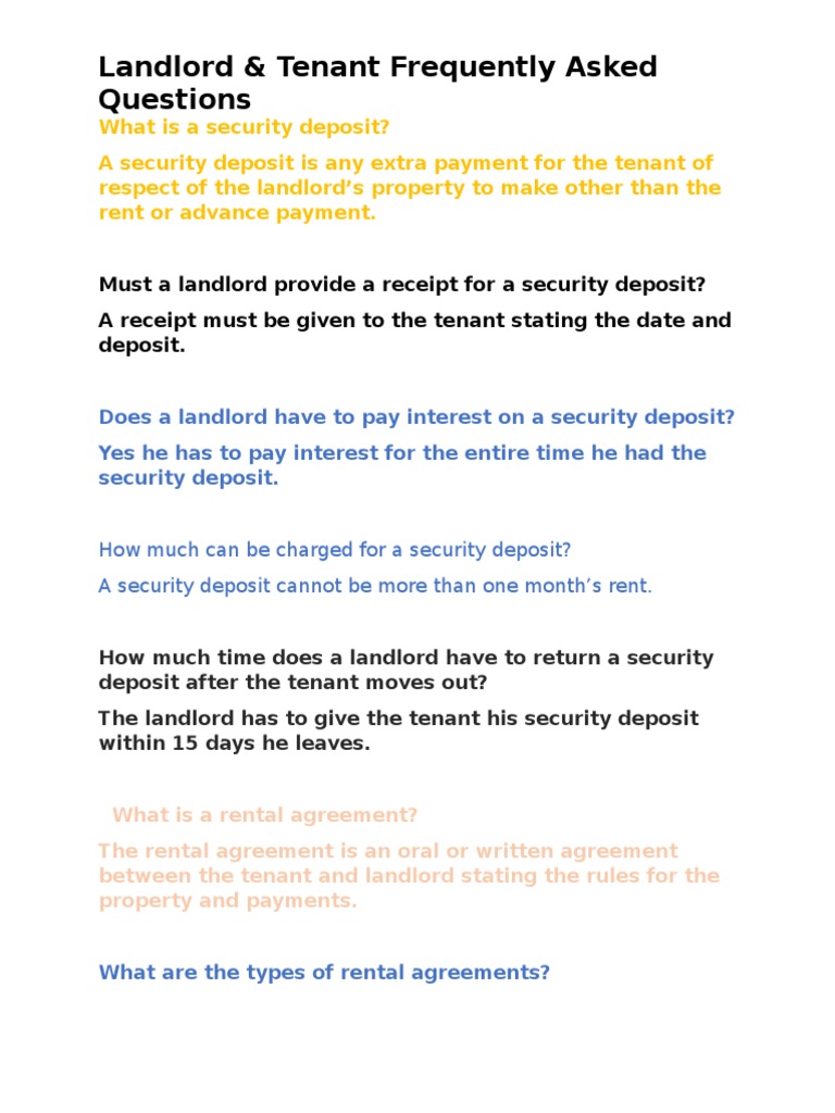 a security deposit held by a landlord illustration
