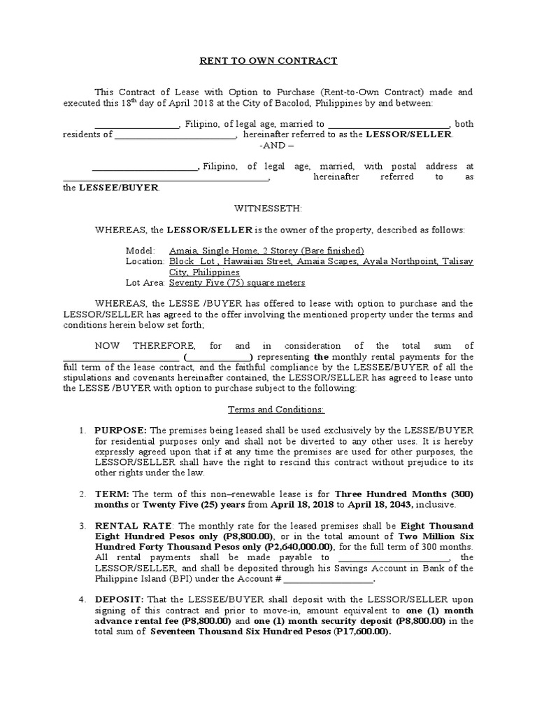 can a landlord break a rent-to-own contract illustration