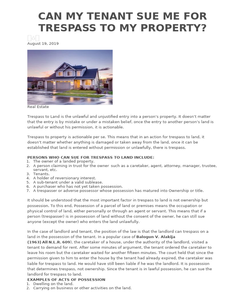 can a tenant sue a landlord illustration