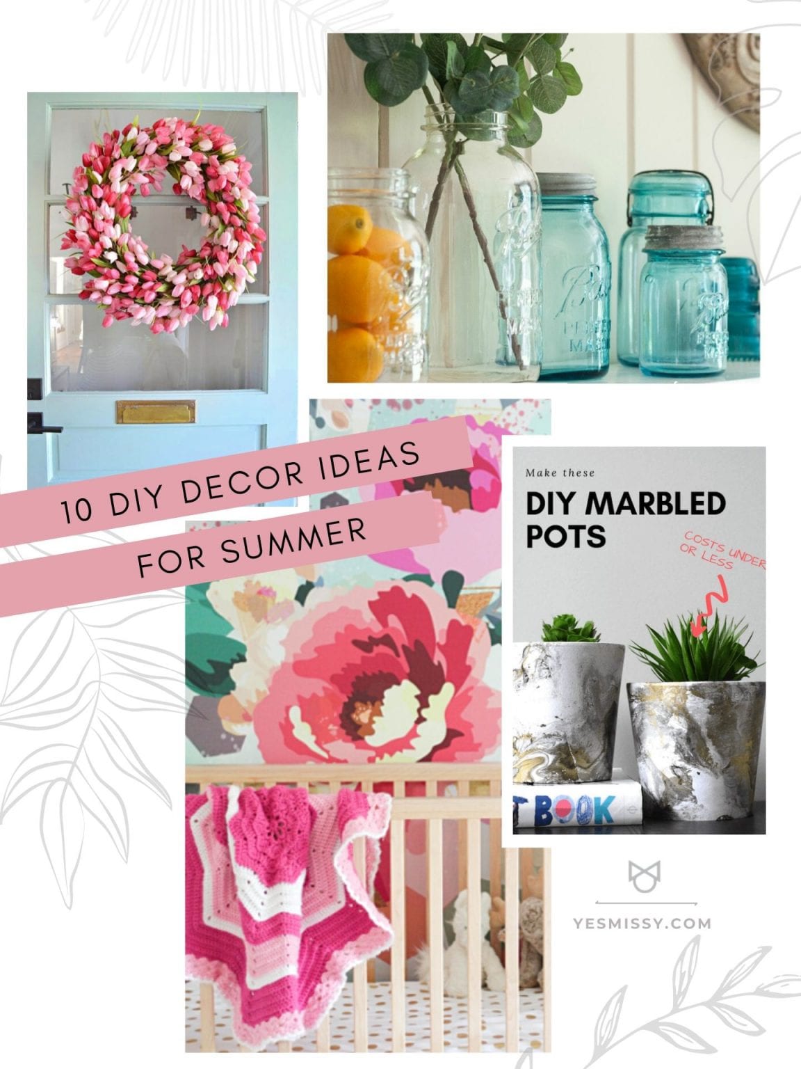 summer DIY home decor ideas cheap illustration