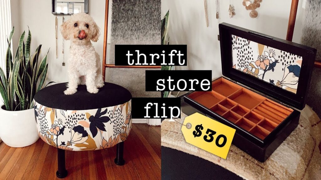 thrift store DIY decor ideas on a budget illustration