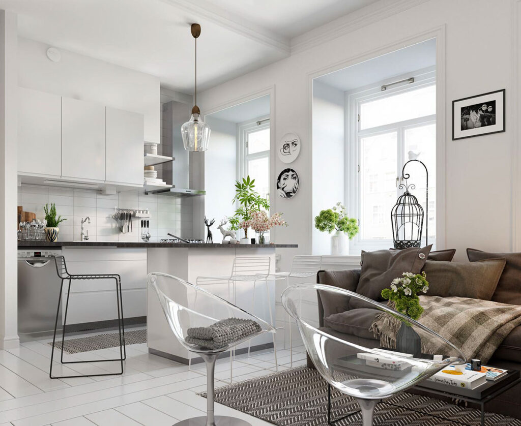 affordable scandinavian decor for small apartments illustration