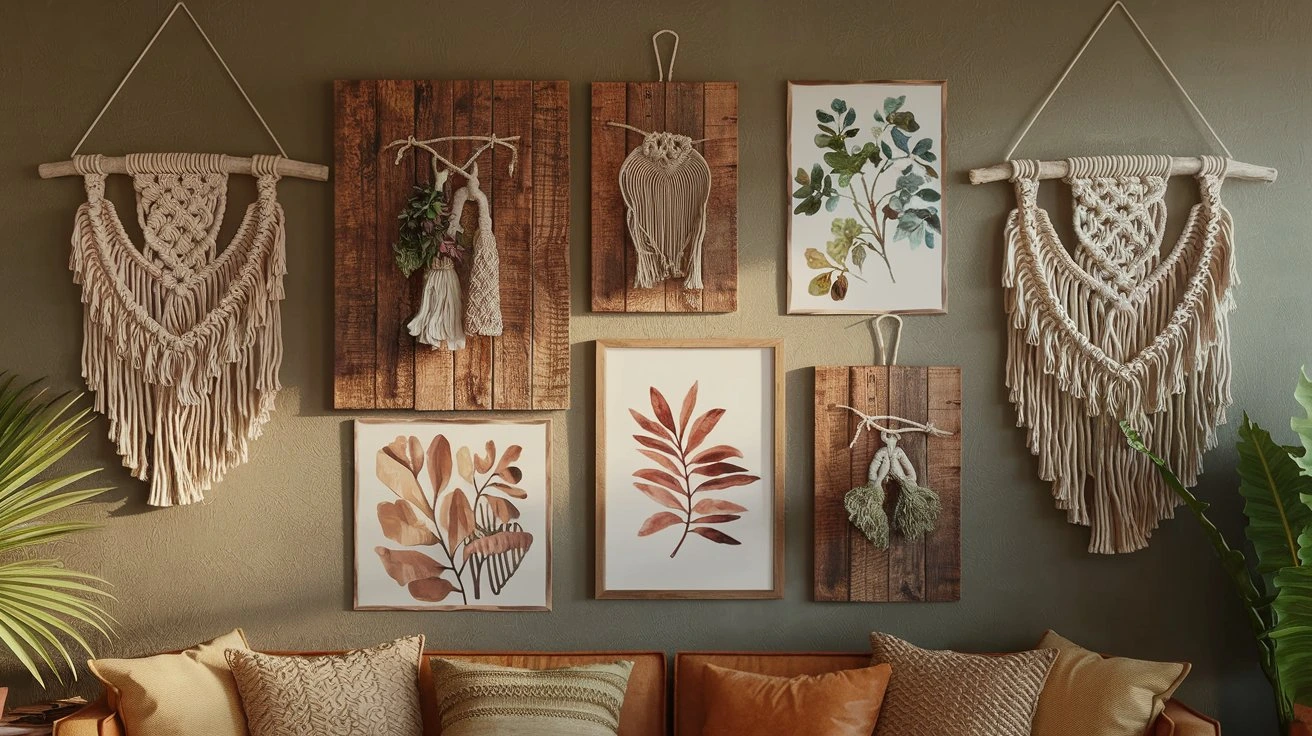 bohemian wall decor for renters illustration