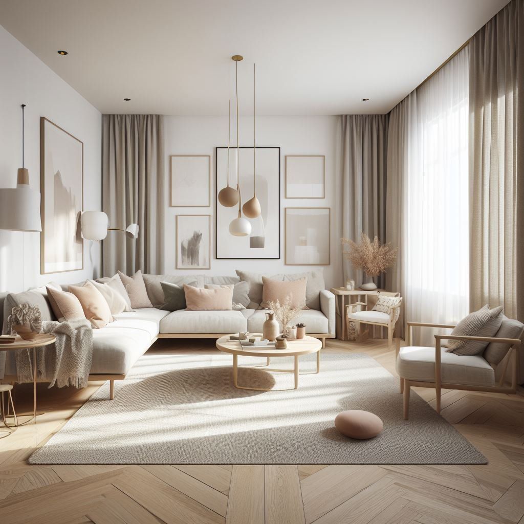 budget scandinavian living room decor ideas illustration