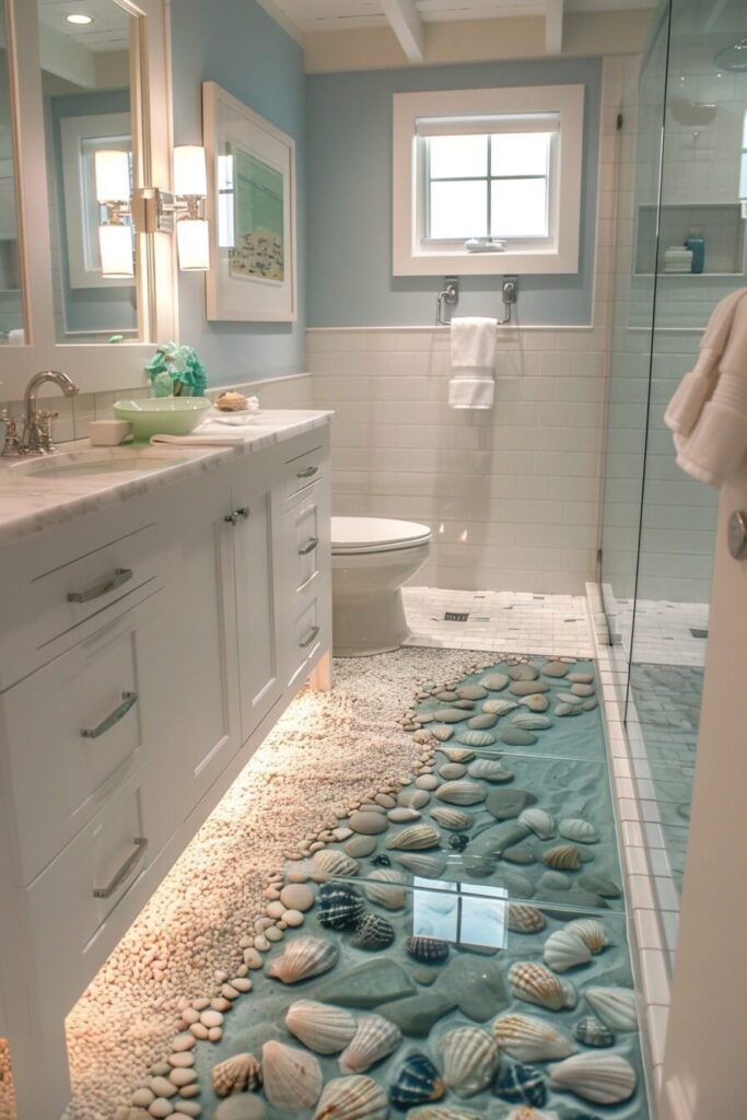 coastal themed bathroom decor example
