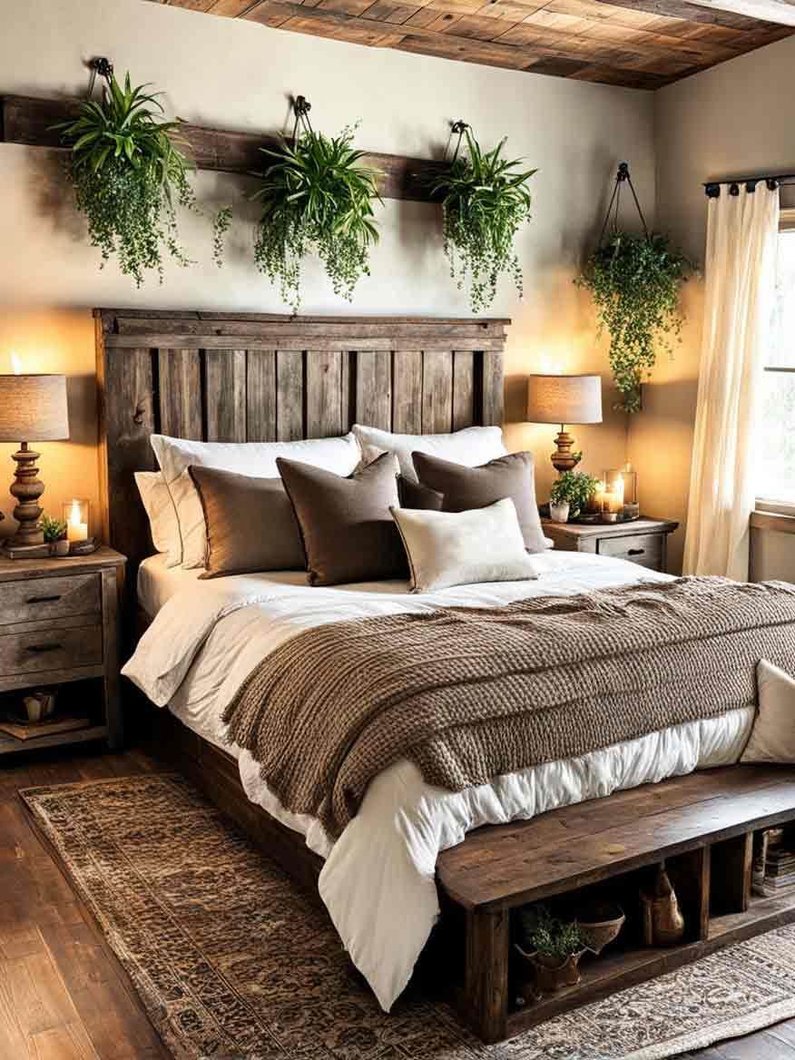 farmhouse bedroom decor inspiration illustration