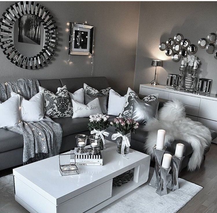 grey and white home decor inspiration illustration