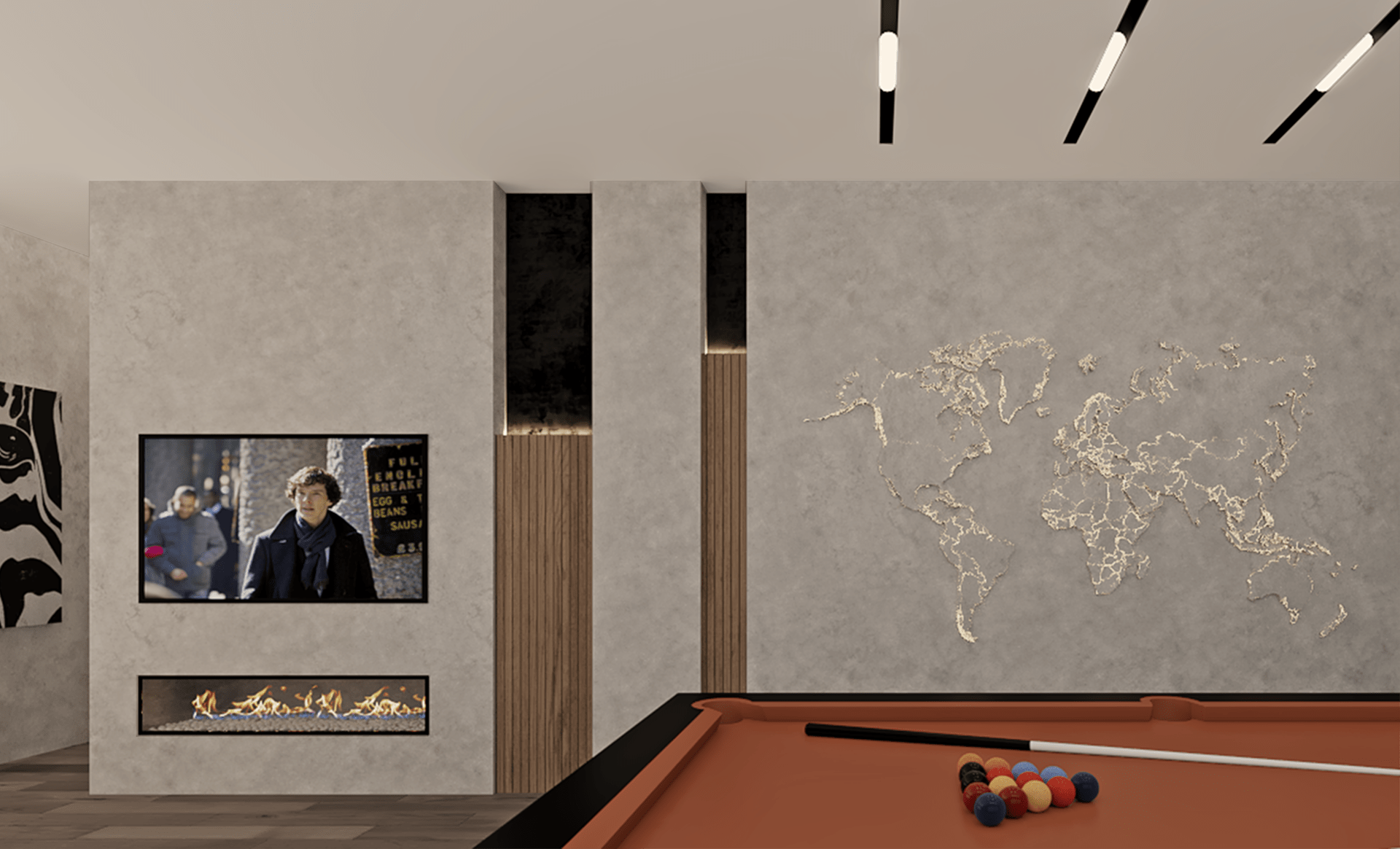 living room decor for bachelors illustration