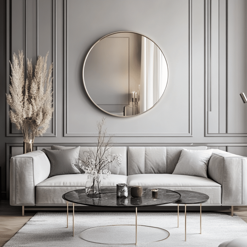 mirror wall decor ideas for living room example