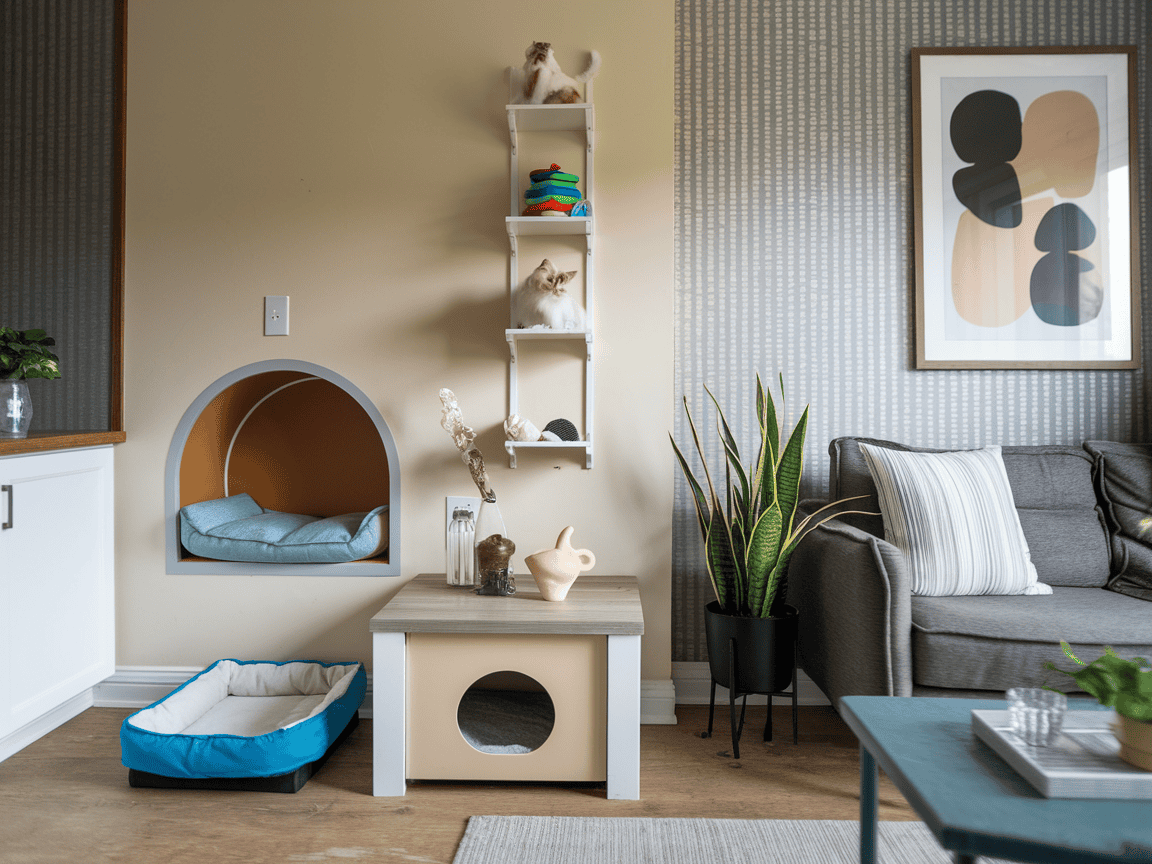 pet friendly home decor solutions illustration